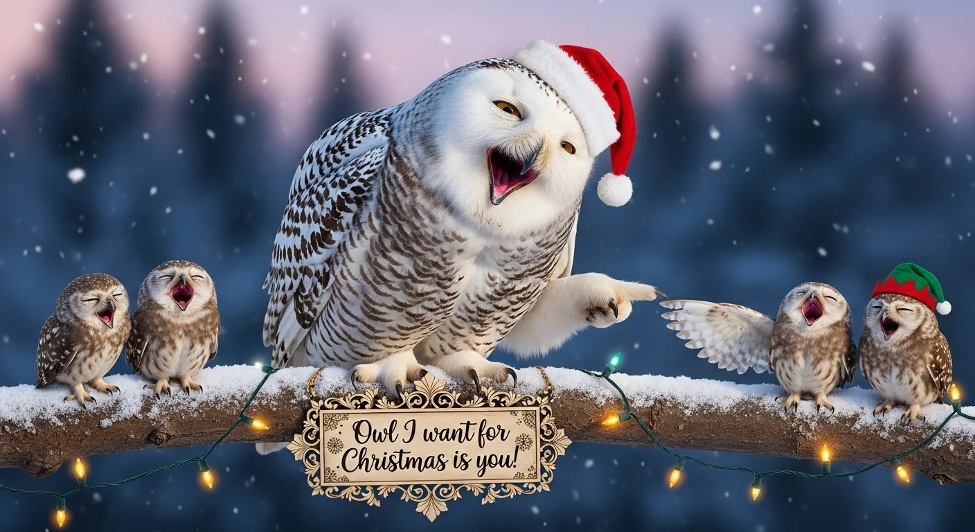 Clever Owl Christmas Wordplay 🧠❄️
